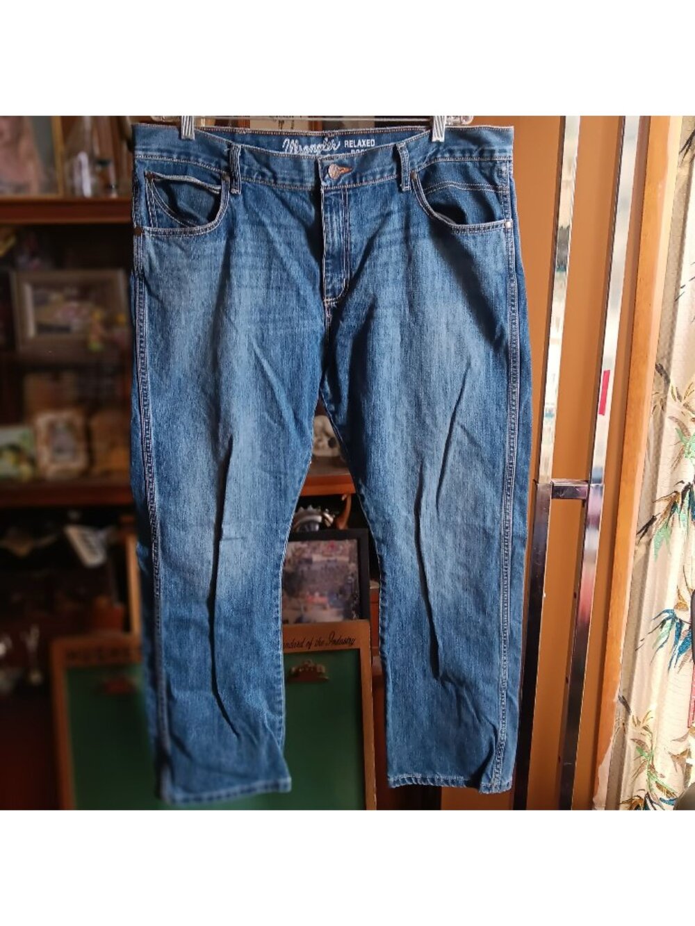 Wrangler Retro Relaxed Bootcut Mens Jeans Size 38x30 Blue Denim